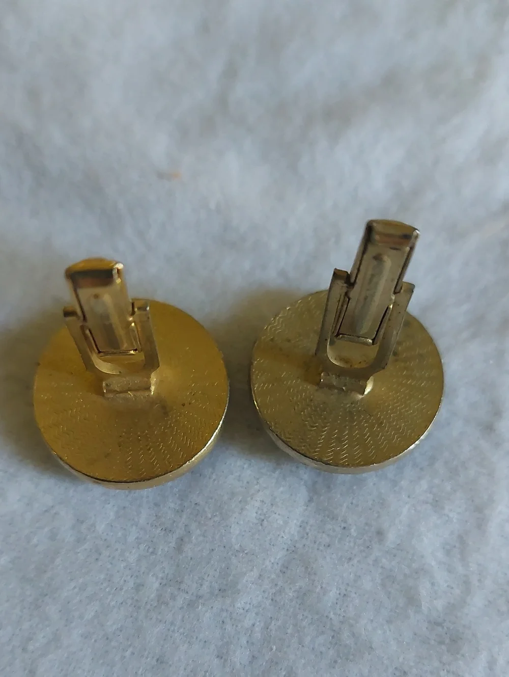 ​Vintage Rotary International Cufflinks Gold Tone Black Cabochon Mid Century